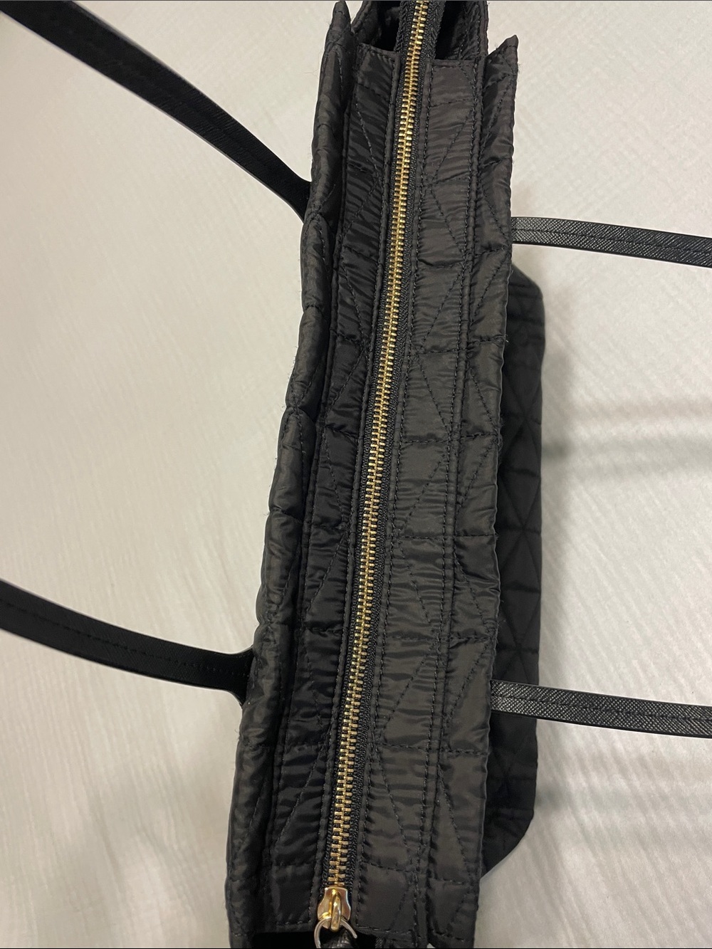 kate spade Black Quilted Tote with Logo Plaque - Picture 8 of 9